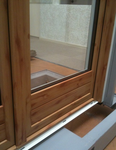 Porte-fenêtre bois alu imitation pin BERTHAUD Le Miroir 71
